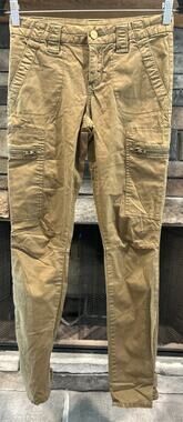 Women’s TORY BURCH Army Green Slim Cargo Pockets Chino Pants Size 26 *A4
